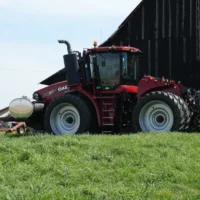 red tractor in field