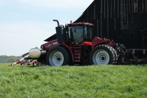 red tractor in field