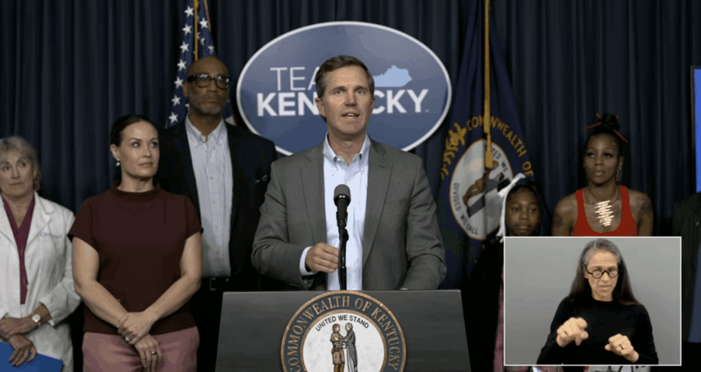 gov. andy beshear at podium