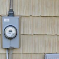 electric meter on shingles