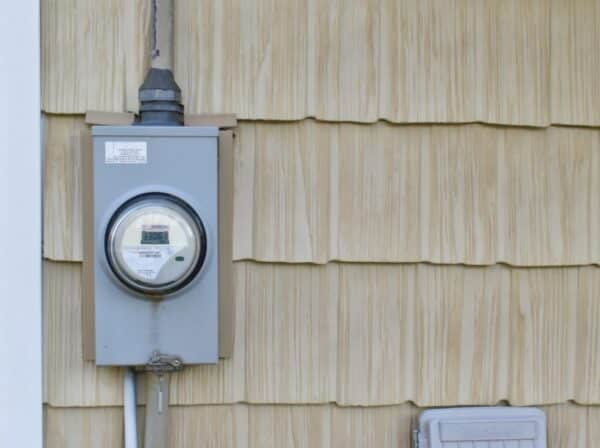 electric meter on shingles