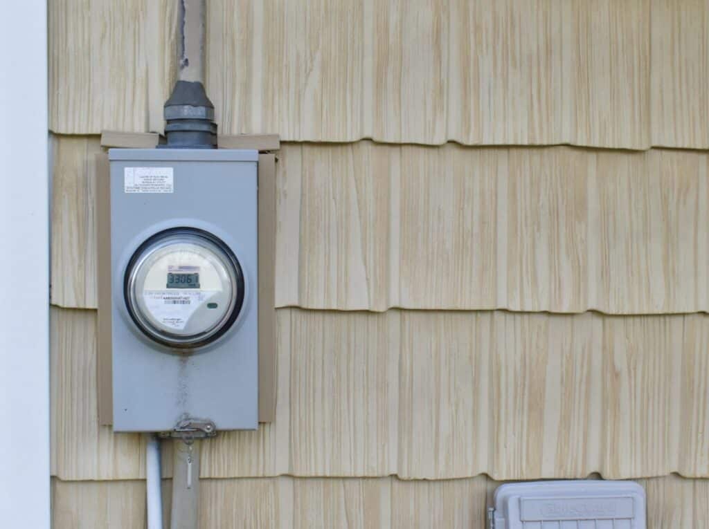 electric meter on shingles