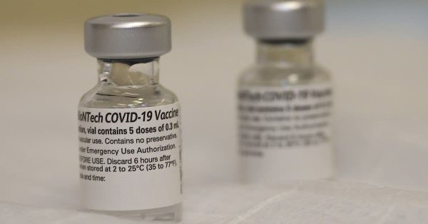 Vials of the COVID-19 vaccine are seen at Walter Reed National Military Medical Center, Bethesda, Md., Dec. 14, 2020.