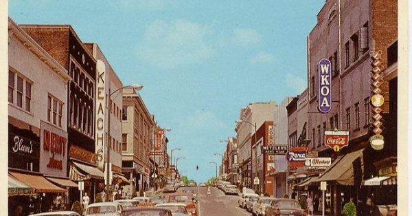 Downtown Hopkinsville Business Section Postcard