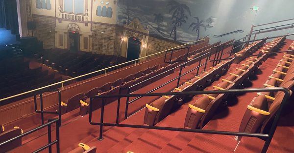 The balcony at the Alhambra Theatre. (Hoptown Chronicle photo by Jennifer P. Brown)