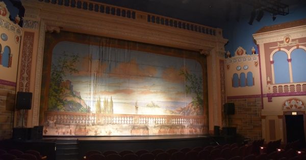 The Alhambra Theatre stage. (Hoptown Chronicle photo)