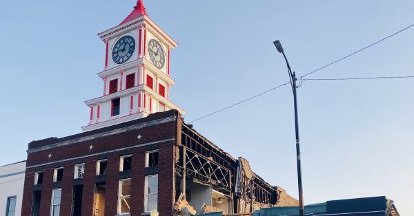 April 1 storm clock tower feature