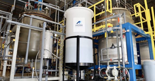 Hydro-to-Cathode leaching tanks at the Ascend Elements facility in Westborough, Massachusetts. (Ascend Elements photo)