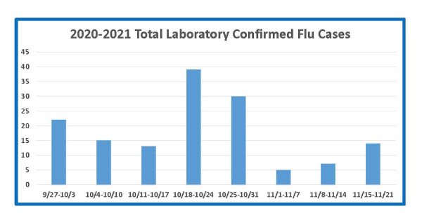 Confirmed flu cases graph