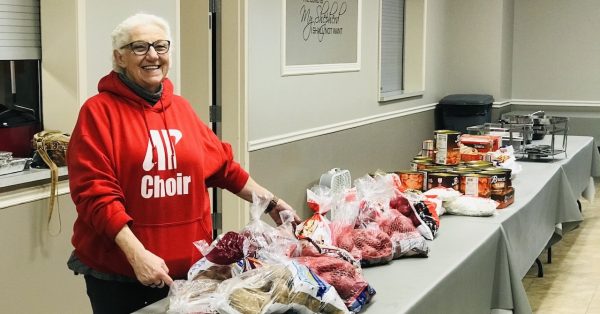 Donna Williams and a group of helpers worked in the Saint John United Methodist Church kitchen the day before Thanksgiving to roast 20 turkeys and prepare side dishes for people who come to the weekly Dinner Church at Aaron McNeil House. (Photo provided)