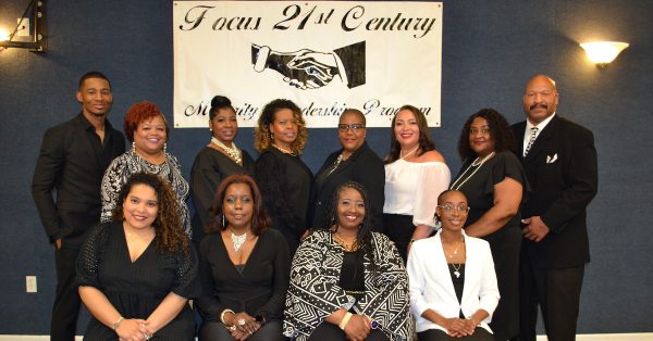 Focus 21st Century graduates (from left, front row) Akeisha Wilkerson, Toyia Martin, LaKisha McKnight, Khadjeh Donald (back row) Jamon Brisby, Shannon Reeves, Stephanie Brewton, Kechia Jones, Tracey Brumfield, Crystal Ferreira, Marian Conolly and Darryl Anderson.