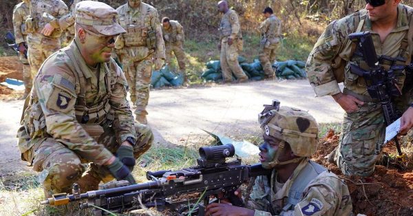 More than 13,000 soldiers assigned to the 101st Airborne Division and 2,500 vehicles participated in a 21-day training exercise that began Nov. 1, 2021. Operation Lethal Eagle was the first division-wide field training exercise with a focus to increasing for large-scale combat operations that the division has held in 20 years. (Photo by Spc. John Simpson, 40th Public Affairs Detachment)