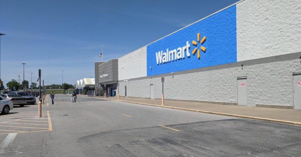 Shoppers leave the Hopkinsville Walmart Supercenter in May 2021