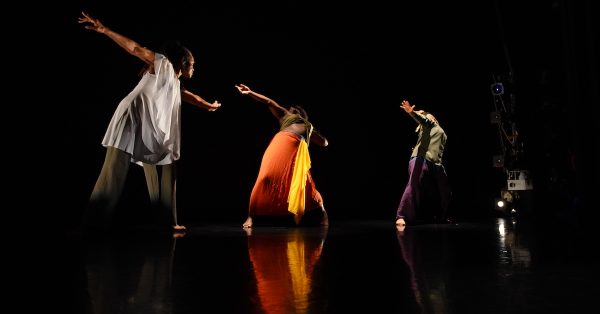 Dancers (from left) Julinda Lewis, Christine Wyatt and Sehay Durant practice at Grace Street Theatre, Richmond, Virginia, for the immersive dance production "Hoptown" that will premiere May 19 and 20 at the Alhambra Theatre in Hopkinsville. (Photo by Keisha Eugene)