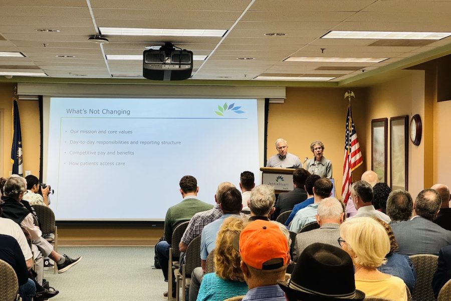 Approximately 100 people attended an open meeting on Wednesday, Oct. 30, 2024, at Jennie Stuart Medical Center. (Hoptown Chronicle photo by Jennifer P. Brown)