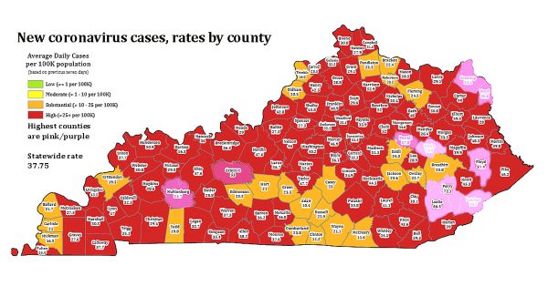 Ky. Dept. for Public Health map, adapted by Ky. Health News.