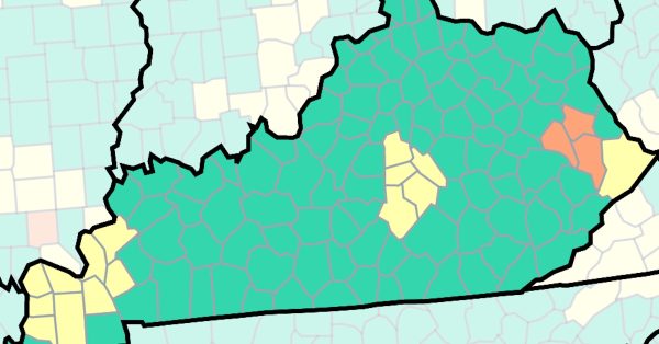 Kentucky COVID-19 map