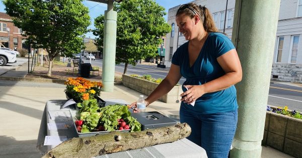 Liz Meredith, owner of the newly establish Century Oaks Farm on Dawson Springs Road, will be selling her produce this year at the Hopkinsville-Christian County Downtown Farmers Market. (Hoptown Chronicle photo by Jennifer P. Brown)