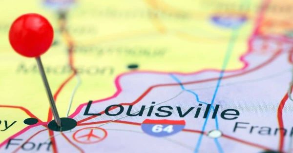 Louisville on map feature