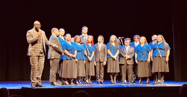 Fisk Jubilee Singers performing Monday, Jan. 20, 2025, at the Alhambra Theatre. (Hoptown Chronicle photo by Jennifer P. Brown)