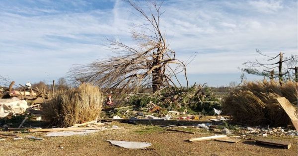 Damages from the Dec. 10, 2021, tornado in Mayfield. (National Weather Service photo)