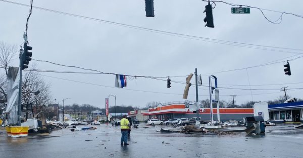 hopkinsville intersection strewn with tornado debris