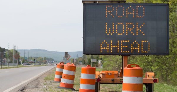 Road work sign