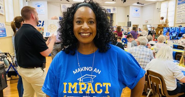 Amy Rogers says any job she's asked to do during the Hopkinsville Rotary Auction is her "favorite job." (Hoptown Chronicle photo by Jennifer P. Brown)