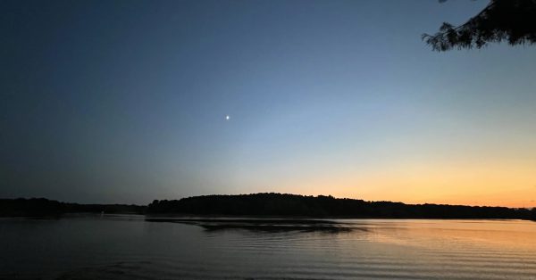 Kentucky's Rough River Lake in August 2024. (Kentucky Public Radio photo by Ryan Van Velzer)