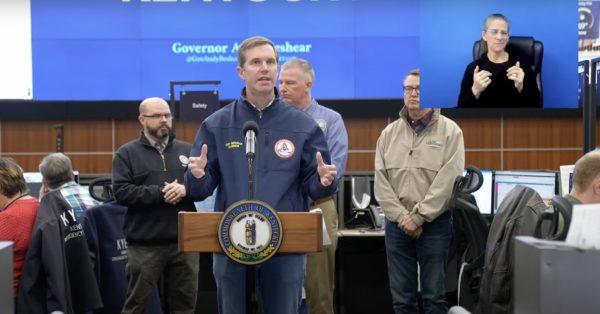 Gov. Andy Beshear at disaster briefing