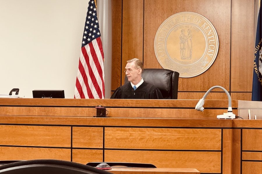 Christian Circuit Judge Andrew Selfs speaks during a hearing Friday, Dec. 20, 2024, on the Jennie Stuart lawsuit stemming from a possible acquisition by Deaconess in Evansville, Indiana. (Hoptown Chronicle photo by Jennifer P. Brown)