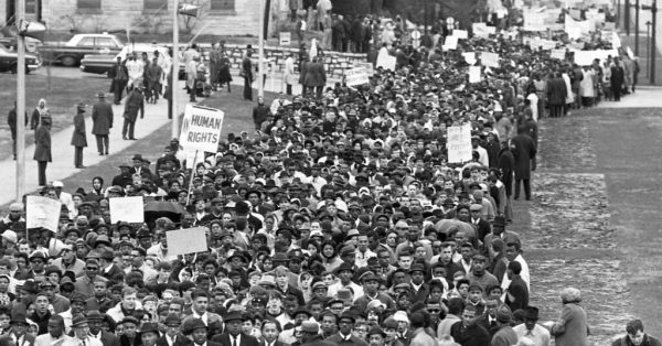 Sixty years ago, 10,000 people marched on the Capitol in Frankfort, demanding civil rights and equality under the law, March 5, 1964. (Public Information Collection, Archives and Records Management Division, Kentucky Department for Libraries and Archives)