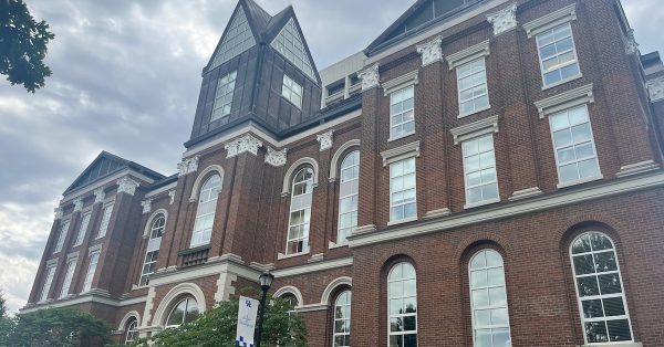 The Main Building at the University of Kentucky houses administration offices and classrooms. (Kentucky Lantern photo by McKenna Horsley)