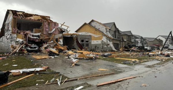 A residential area in Clarksville struck by a tornado Saturday, Dec. 9.  (Clarksville Fire and Rescue photo)