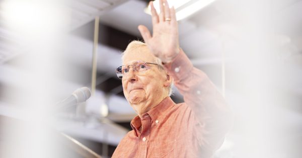 Mitch McConnell waving