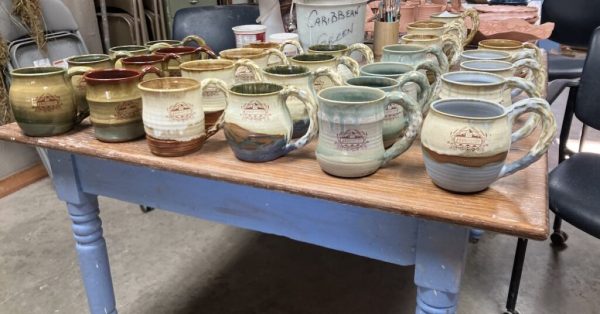 The pottery beer stein created for Hopkinsville Brewing Co.'s Hoptoberfest was created at Brushy Fork Creek Gallery. (Photo by Patricia Ferrell)