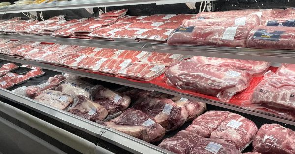 Pork and beef packages line a cooler at Hampton Premium Meats in Hopkinsville. (Hampton Facebook photo)