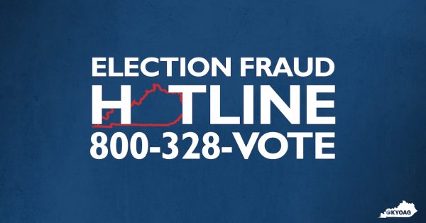Kentucky election fraud hotline graphic