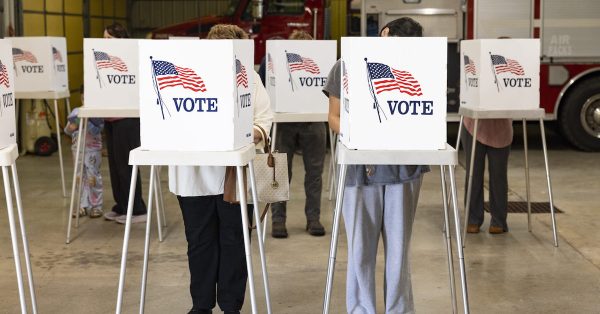 People vote in the Halifax Volunteer Fire Department on Tuesday, Nov. 5, 2024, in Allen County, Ky. (Austin Anthony for The Kentucky Lantern)