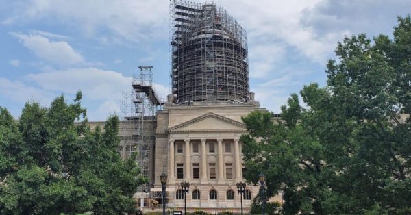 Restoration work at the Kentucky State Capitol in Frankfort is ongoing. (Kentucky Today photo)