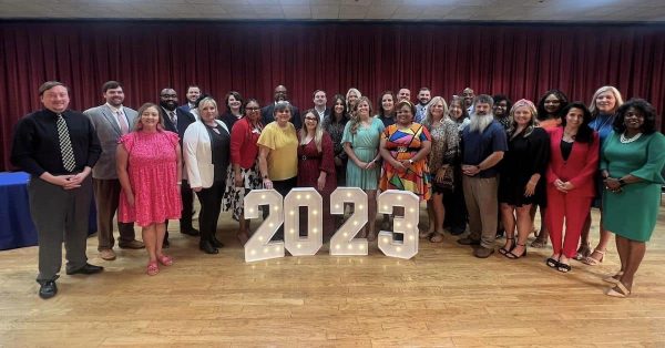 The graduates and program directors for the 2022-23 class of Leadership Hopkinsville-Christian County at their graduation ceremony Thursday, May 18, at Hopkinsville Community College. (Leadership photo)