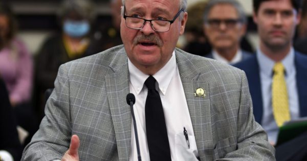 FRANKFORT, March 10, -- Rep. Phillip Pratt, R-Georgetown, presents House Bill 48, a bill that would increase the penalties for falsely reporting an incident that results in an emergency response, in the Senate Judiciary Committee.