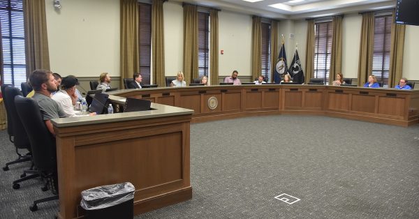 Members of the Hopkinsville Small Business Commission conduct their first meeting Wednesday, July 19, 2023, in city council chambers. (Hoptown Chronicle photo by Jennifer P. Brown)