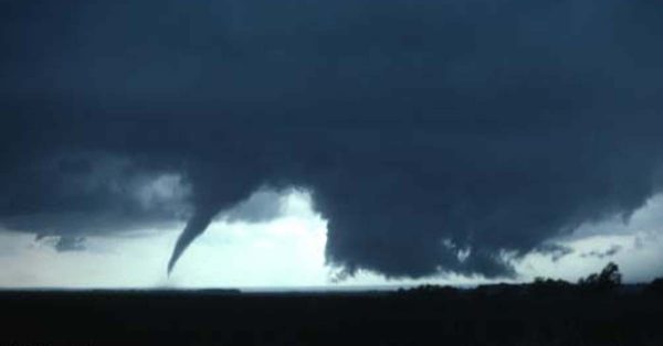 A tornado seen April 19, 1977, at Lakeview, Texas. (Photo courtesy of National Severe Storms Laboratory)