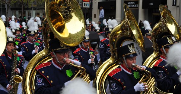 tuba players in parade