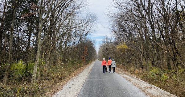 Women walk on Hopkinsville's rail-trail in November 2020. (Photo by Jennifer P. Brown)
